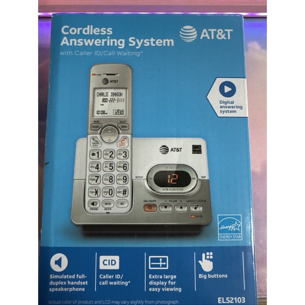 AT&T CORDLESS Answering System (EL52103) New Sealed In Box Landline Expandable